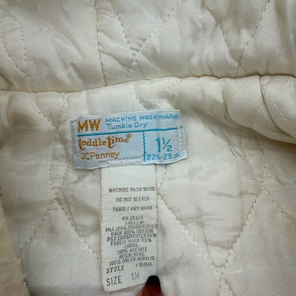 Vintage JCPenney Toddletime Sherpa Jacket Size 1.5 Elephant Patch(C36)@ - Picture 5 of 7
